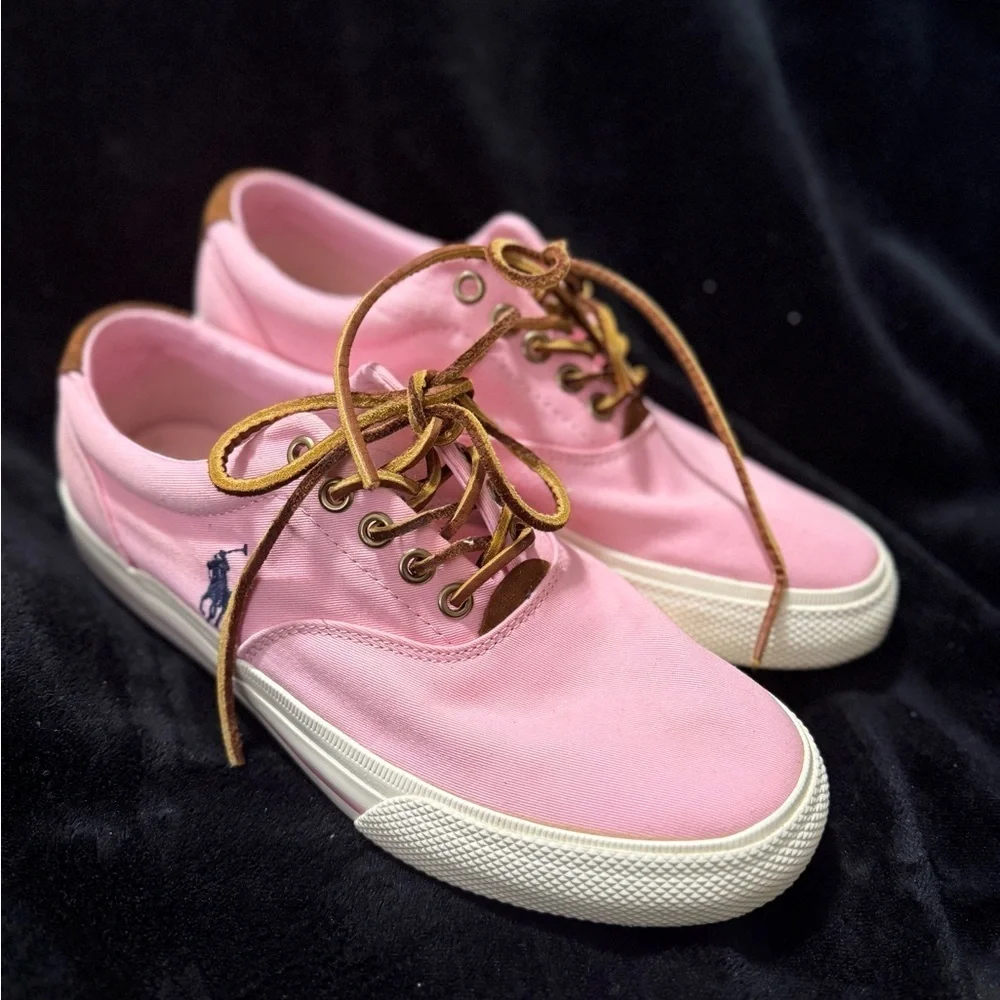 Polo by Ralph Lauren Pink and Brown Sneakers with Iconic Logo
